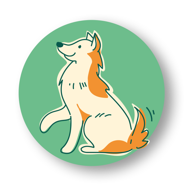 Icon mit orangefarbenen ida+ Hund